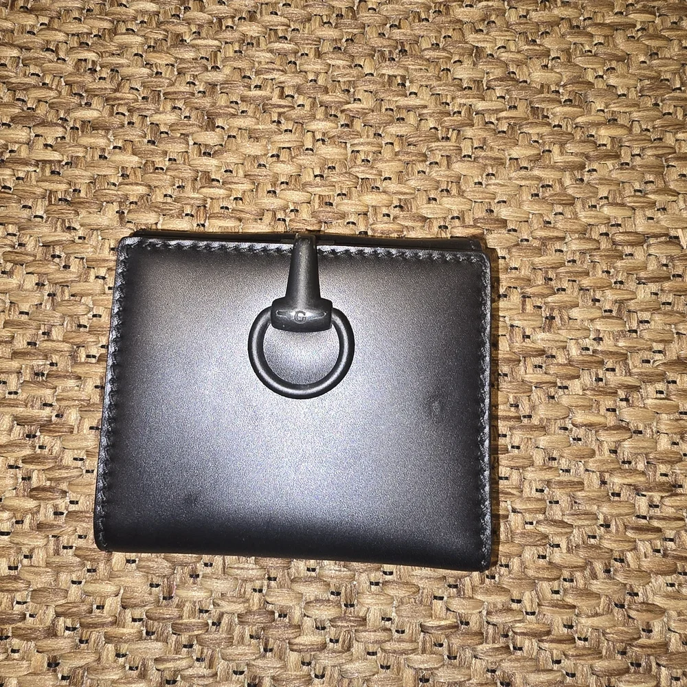 Gucci Black Leather Horse Bit Wallet